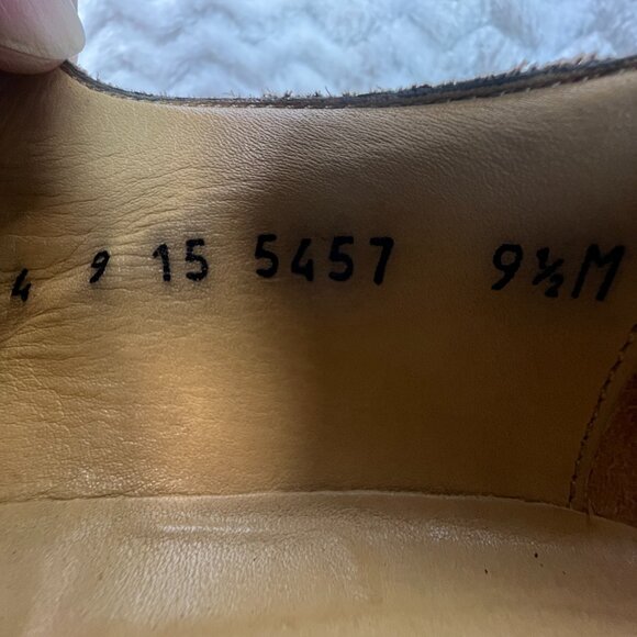 JOHNSTON & MURPHY CELLINI DEERSKIN CAPTOE Derby SIZE 9.5 M - MADE IN ITALY - Picture 12 of 14